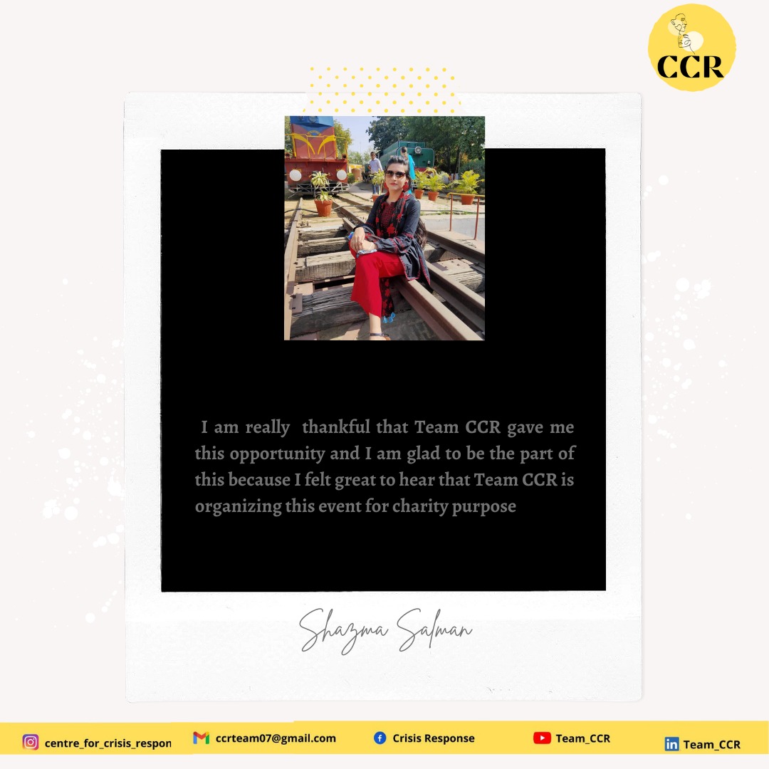 TEAMCCR1's tweet photo. Team CCR is glad to have "Shazma Salman" as a finalist for our event CCR Open Talent♥️

We are also proud to have your positive opinions about us🙌

Finale Date: 18th July, 2021
Timings: 5:00 PM Onwards 

Stay tuned for the Finale🙏

Channel link🔗
 
https://t.co/AAfEdNyKYC

#CCR https://t.co/uiW01Znxhq