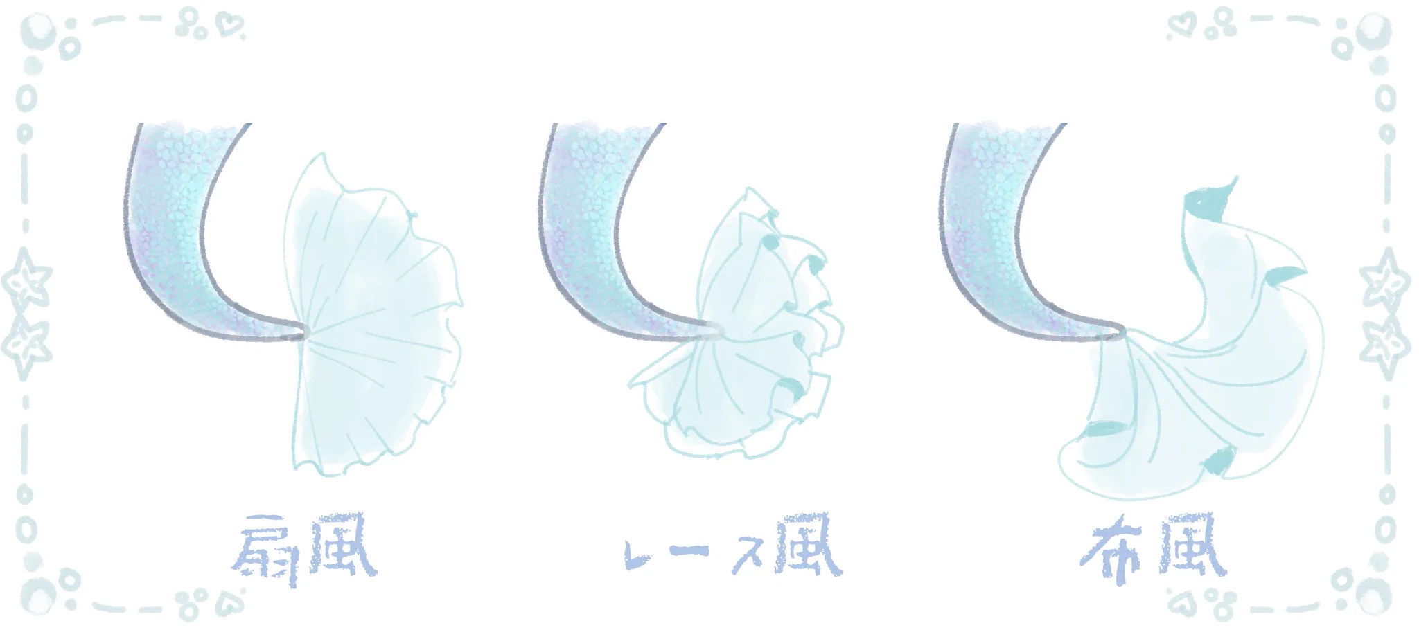 人魚のヒレを考える会！皆はどのヒレが好きですか？？