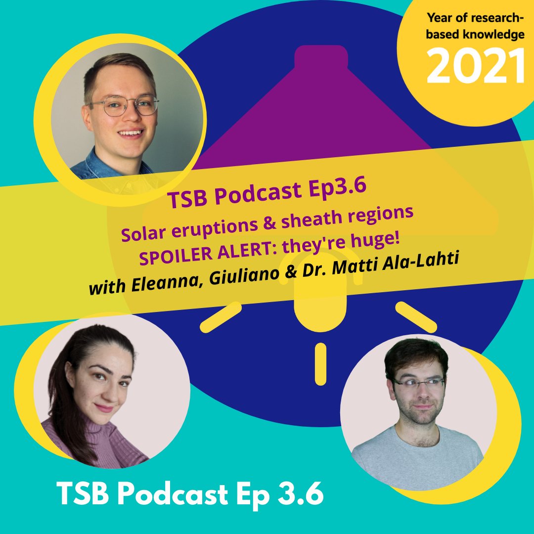 ScienceBasement's tweet photo. New episode of the @ScienceBasement! @Elstar4stars &amp; @DidioGiuliano interview 
Dr. Matti Ala-Lahti about Solar eruptions &amp; sheath regions!
@Spotify: https://t.co/Kt9vywBRBC
@iTunes: https://t.co/i3qCuQLnh8
@SoundCloud: https://t.co/YDDIRmcKyX
@tttv2021 #scicomm #sun #science https://t.co/IxUicNRvO3