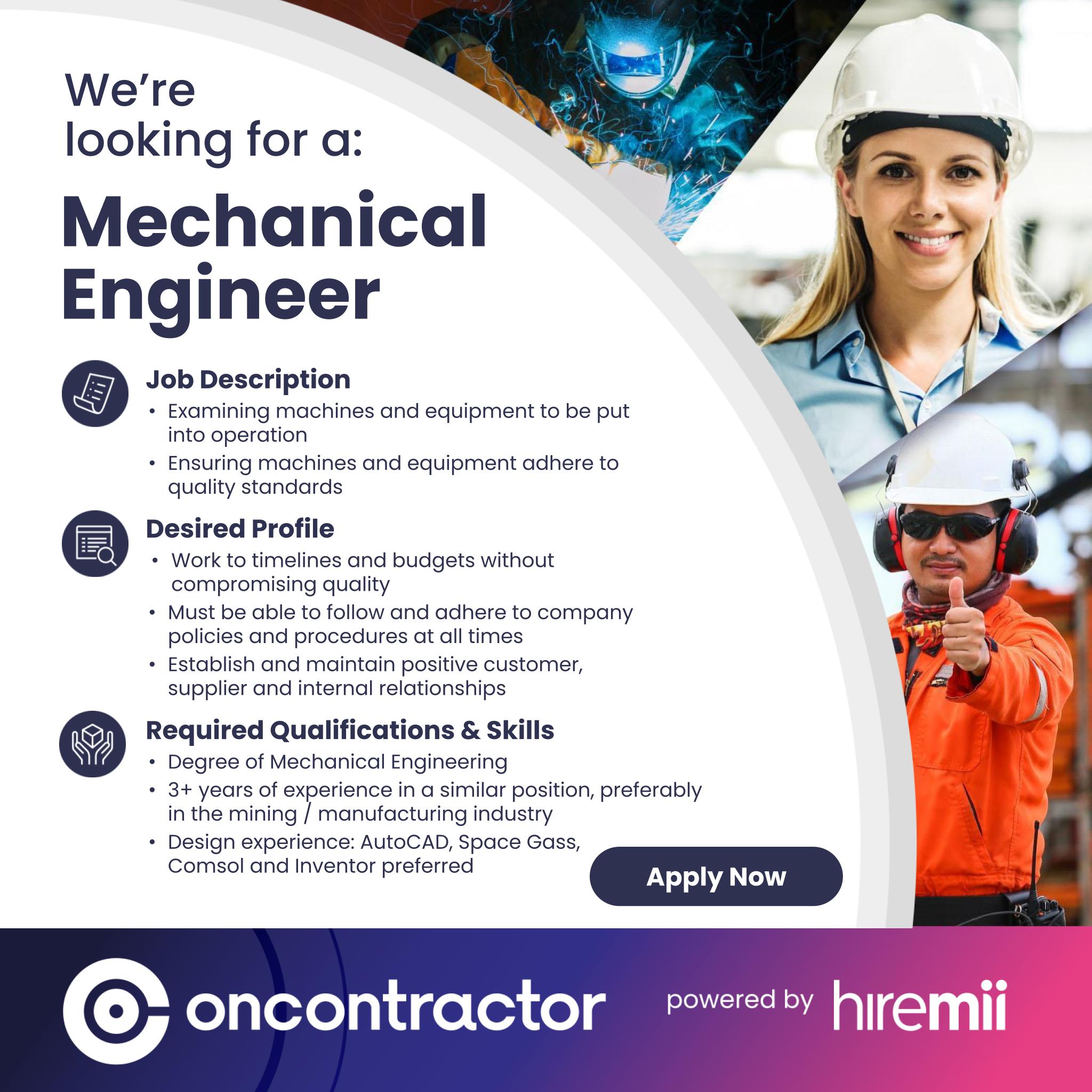 hiremii on X: &ldquo;𝗠𝗲𝗰𝗵𝗮𝗻𝗶𝗰𝗮𝗹 𝗘𝗻𝗴𝗶𝗻𝗲𝗲𝗿 
