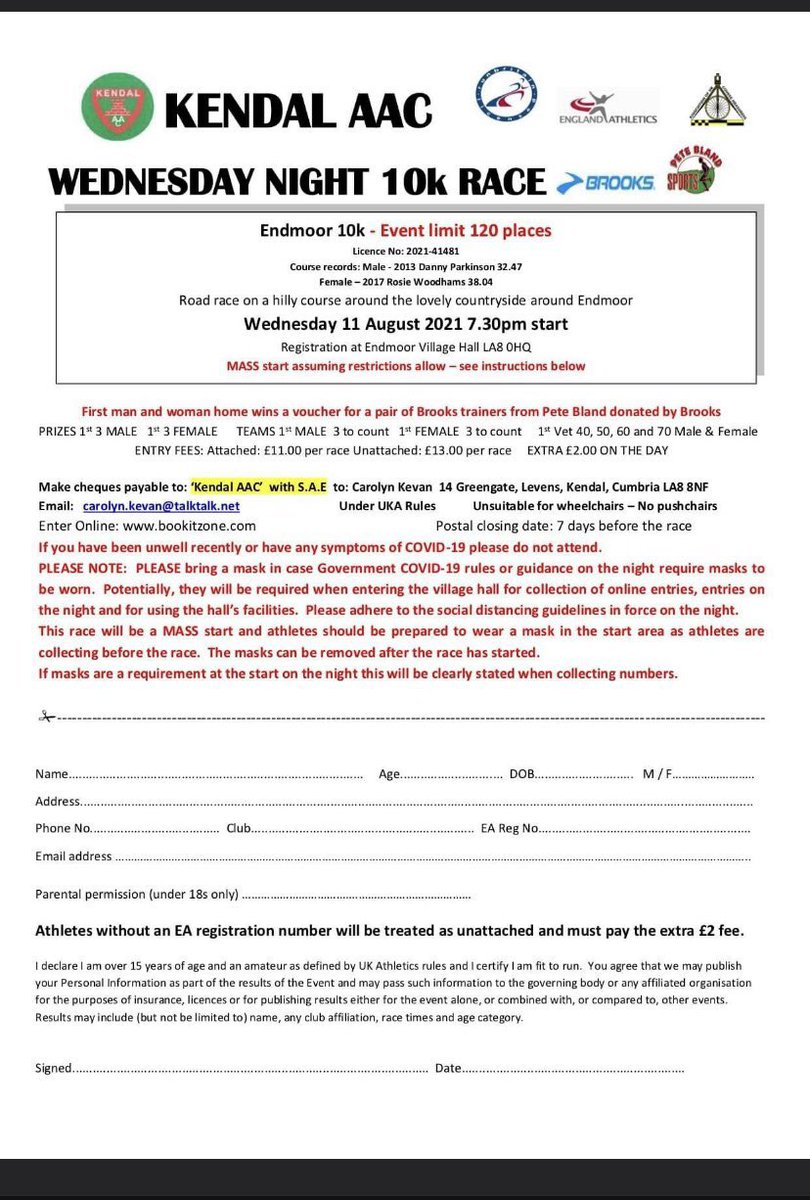 Fancy a road race that thinks it’s a fell race? Entries for our Wednesday night 10km are open bookitzone.com/steve_ashcroft…