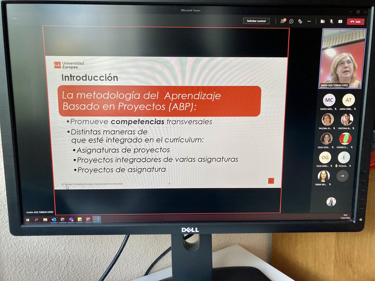 Hoy afianzamos conocimientos sobre PBL y qué mejor que con la Profesora María José Terron <a href="/UEuropea/">Universidad Europea</a> #PBL