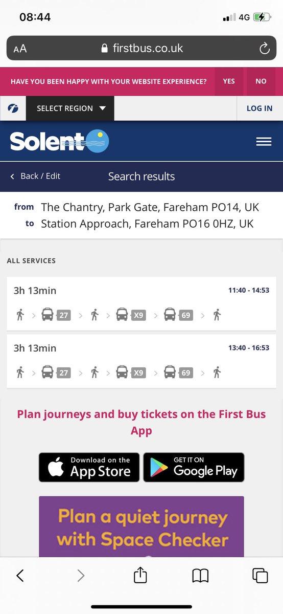 lifewith_emma's tweet photo. @FirstPortsmouth That’s a relief! Thank you! Screenshot from your website. It’s saying the same on Traveline too https://t.co/Tnf7K4zbdO