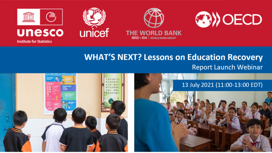 SchleicherOECD's tweet photo. Join me as we unveil the findings of a @UNESCO, @UNICEF, @WorldBank and @OECD survey of more than 140 countries on their education responses to #COVID

🗓️🕔 13 July, 17:00 Paris time

Details and register 👉 https://t.co/w4jXODKsPq

#LearningDuringCovid #LessonsForEducation https://t.co/yfXQYVLB2O