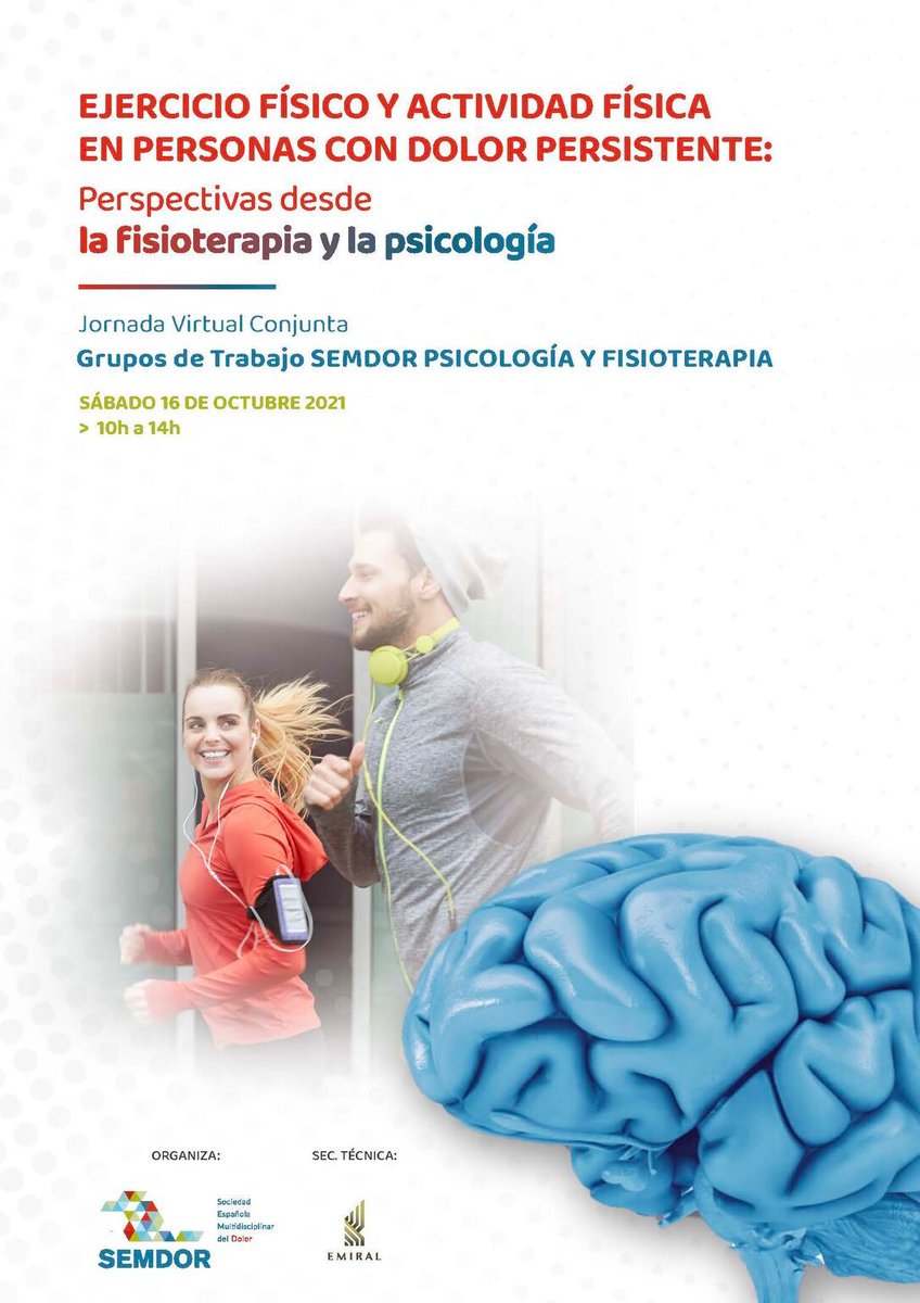 El próximo 16 de octubre de 2021, contaremos con una Jornada Virtual Conjunta sobre:
Ejercicio físico y actividad física en personas con dolor persistente, de la mano de <a href="/SEMDOR2/">SEMDOR Soc. Esp. Multidisciplinar del DOLOR</a> 

#pain #paintreatment linkedin.com/posts/nevadolo…