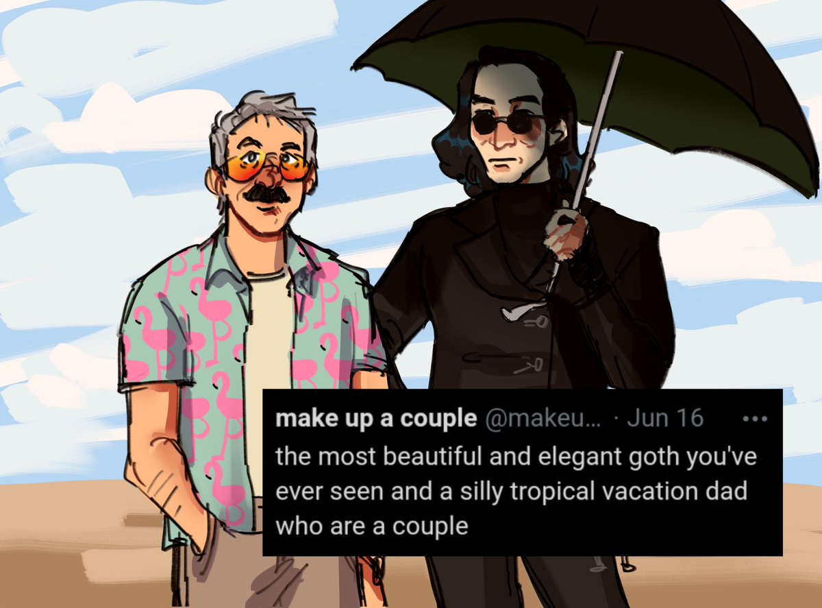 jameswilsons's tweet photo. saw this tweet w loki and mobius and it was so funny to me i had to sketch smth out . lets go to the beach beach https://t.co/WBVhjsMFxv