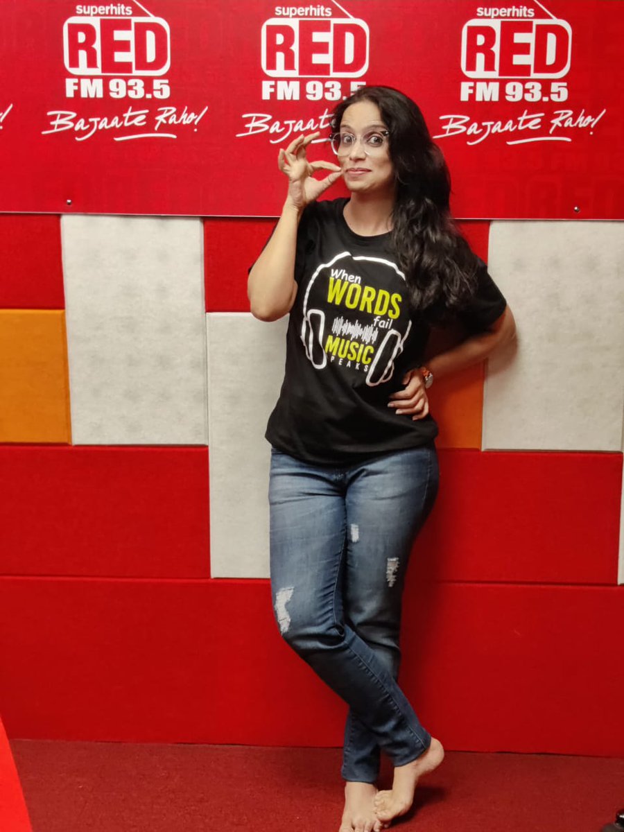 rjshru's tweet photo. No matter what people think of you; always keep singing your own song...🎧🎵🎚️🎙️
.
.
#rjshrutii #redfmpune #lightscameraaction #music #studiolife #showtime #bajaateraho !! https://t.co/HPQ4YZoYNn