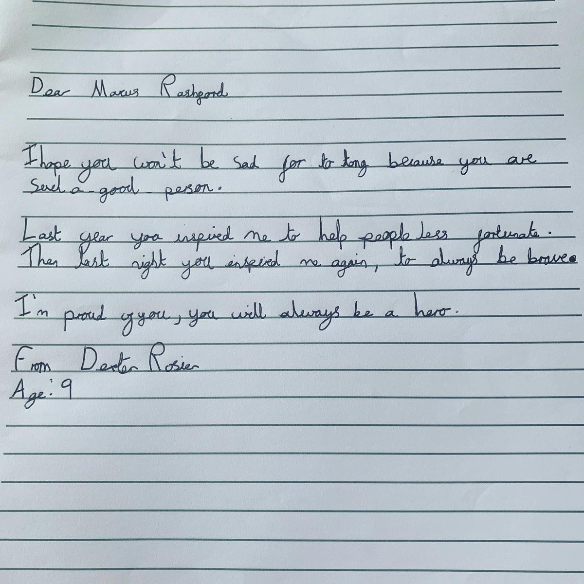 My heart ❤️ this kid ⭐️ What a team and what a month all the joy, excitement and inspiration they’ve given us 🏴󠁧󠁢󠁥󠁮󠁧󠁿 @England @MarcusRashford @GaryLineker @rioferdy5 @piersmorgan @GarethSouthgate @HKane @IanWright0 #MarcusRashford #england #GarethSouthgate #ThreeLions #inspiring