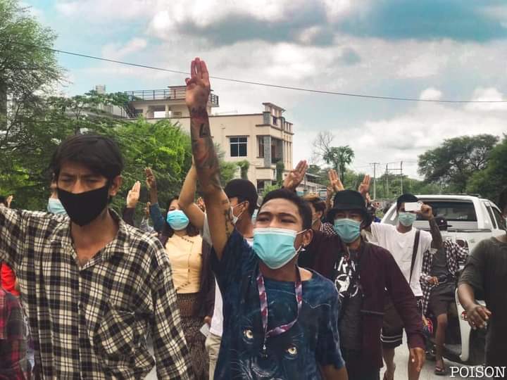 Protesters from May Taung strike and Cooperative University students strike joined to march and protest to revolt the Military Regime by ignoring the Military council without fear.

#SACWantsCovidUncontrollable
#July12Coup
#WhatsHappeningInMyanmar
