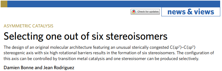 NatureCatalysis's tweet photo. [ News &amp; Views ] Selecting one out of six stereoisomers, by Damien Bonne &amp; Jean Rodriguez.

https://t.co/bY9AicDxeO ($) https://t.co/hgLneQNjDm