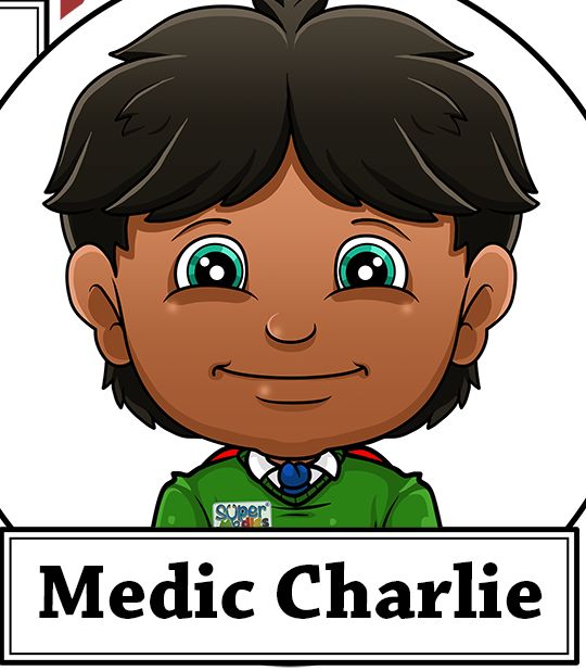 Medic Charlie learn't first aid from another Super Medic, now he can teach others to be Super Medics too!! #mediccharlie #supermedics #childrensfirstaid