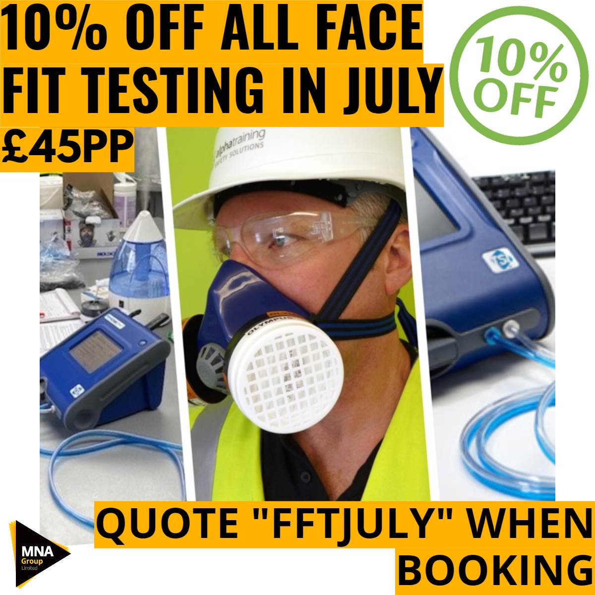 #facefittesting #portacount #facemask #RPE #facepiece #mnagouplimited #fittest #quantitativefittest #respiratoryprotection 💛🖤🧡