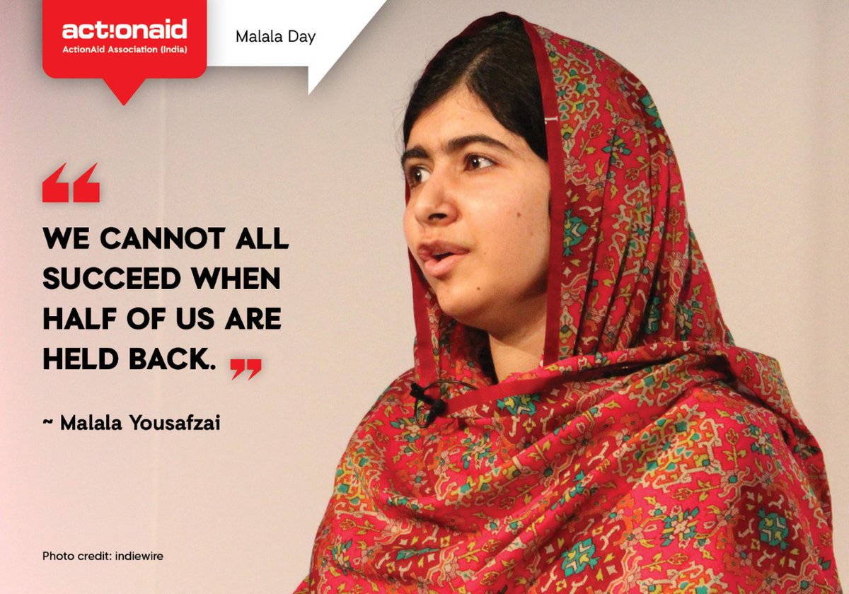 Quality education for girls is the first step towards ensuring equality. On #MalalaDay, as we celebrate the courage of Malala, let us all pledge to empower girls to realize their full potential. 

Let us create a world where every girl can learn & lead.

#FeministFutures