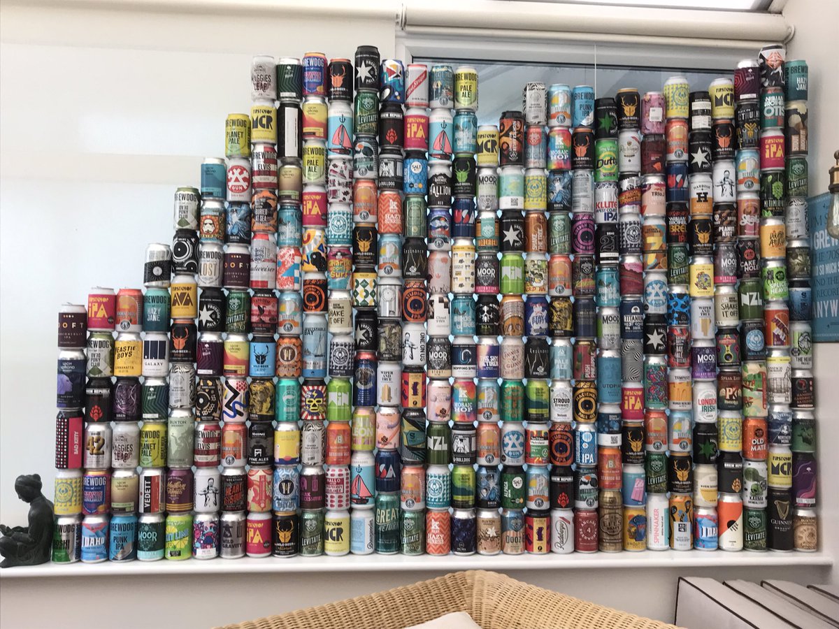 CraigHoos's tweet photo. 300th can added to the wall @BrewDog @Flavourly @LochLomondBrew @SirenCraftBrew https://t.co/0ZESXw8zGf