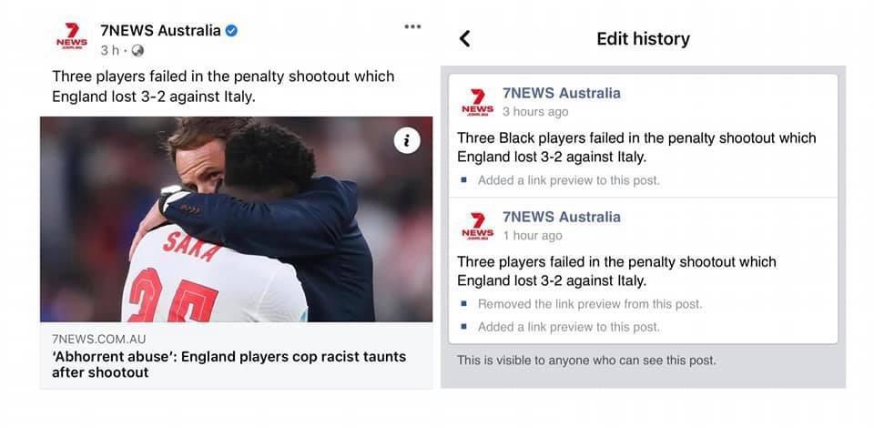 Craig_Foster's tweet image. With racism a rising social scourge in Australia, on online platforms &amp;amp; athletes subject to vile abuse after #Euro2020Final + here in Australia, to see this from a major network in Australia is beyond disgusting. Reprehensible. There needs to be a public apology @7NewsAustralia