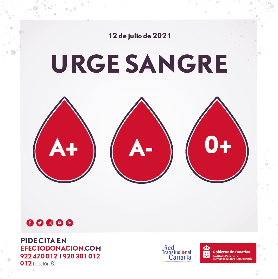 🔴🔴🔴 ¡URGENTE! Necesitamos donaciones de sangre de los tipos A+, A- y 0+.

¡Pide cita!

📞 012 | 922 470 012 | 928 301 012 -opción 8- (L a V - 10:00 a 20:00 horas) o rellenar este formulario 🔗 bit.ly/citadonacion

Más info 📲 efectodonacion.com

#ÚnetealClubdelos300