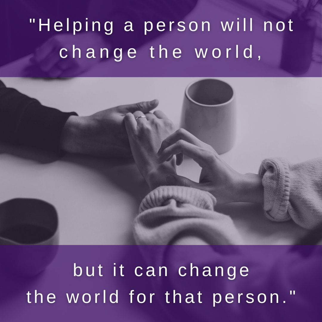 Be there for someone who is struggling right now. We cant change the world but we can change a person's world. 
 #talktous #mentalhealth #mentalhealthawareness #wellbeing #inclusion #diversity #enw #mynamemyidentity
