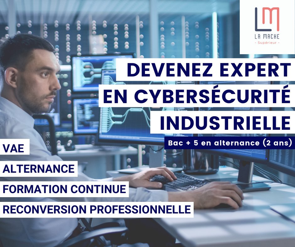 #cybersecurite : 🎓Vous avez un bac+3 en #informatique ? Vous souhaitez continuer vos études ? OU vous êtes en poste et vous voulez vous spécialiser ? Découvrez la #formation Expert en Cybersécurité Industrielle : lnkd.in/eFfNsxZ: lnkd.in/eURCcS9 #alternance