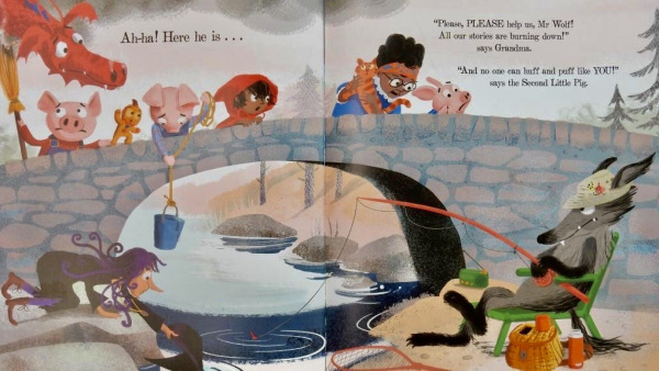 A thoroughly engaging take on a classic #fairytale  @LouCarter240 <a href="/DebbieAllwright/">Deborah Allwright</a>  #Thereisnobigbadwolfinthisstory <a href="/KidsBloomsbury/">Bloomsbury Kids & YA UK</a> is #RedReadingHub’s #picturebook of the day reviewed on the blog 🐺🐉🐷🐷🐷🧙🏽‍♀️  wp.me/p11DI5-8n6