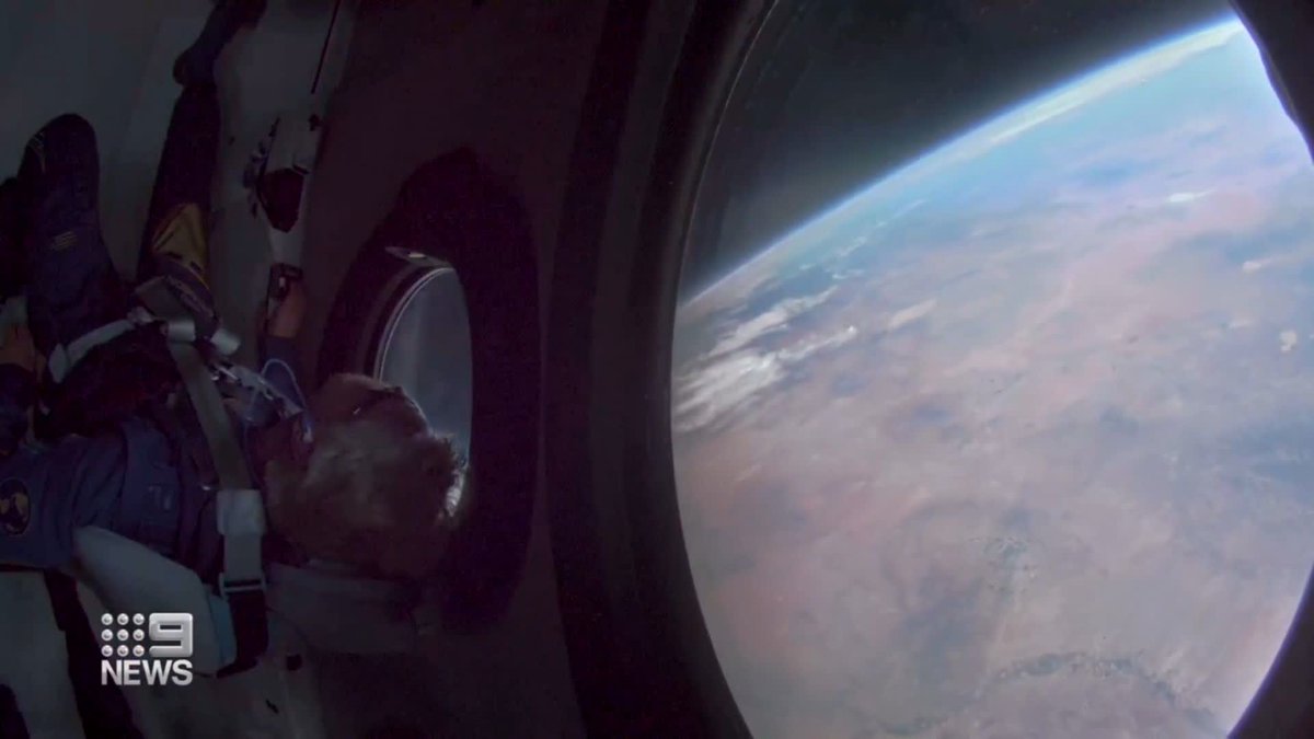 Sir Richard Branson has made history, soaring out of this world on his company's spaceship. 9News