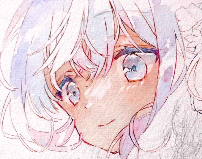 新しい絵を描き始めました*wip
#透明水彩 #watercolour 