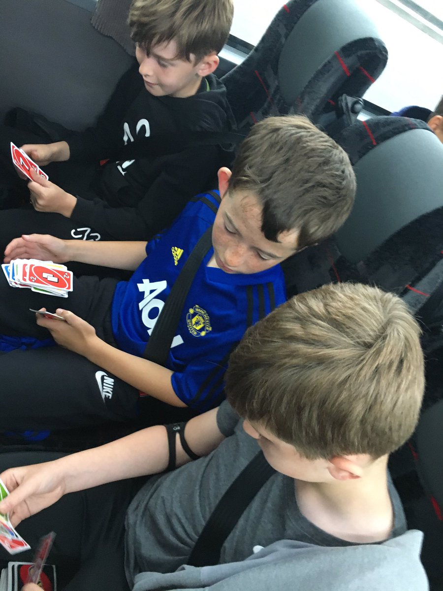 Broadoak_Year6's tweet photo. We’re keeping ourselves busy on the way, some of us are drawing, playing card games,laughing with our friends - and some of us are snoozing! 😂⚽️
We can’t wait to get there!!! @Broadoak_PS @Patterdale_Hall https://t.co/O7pYA0hlBW