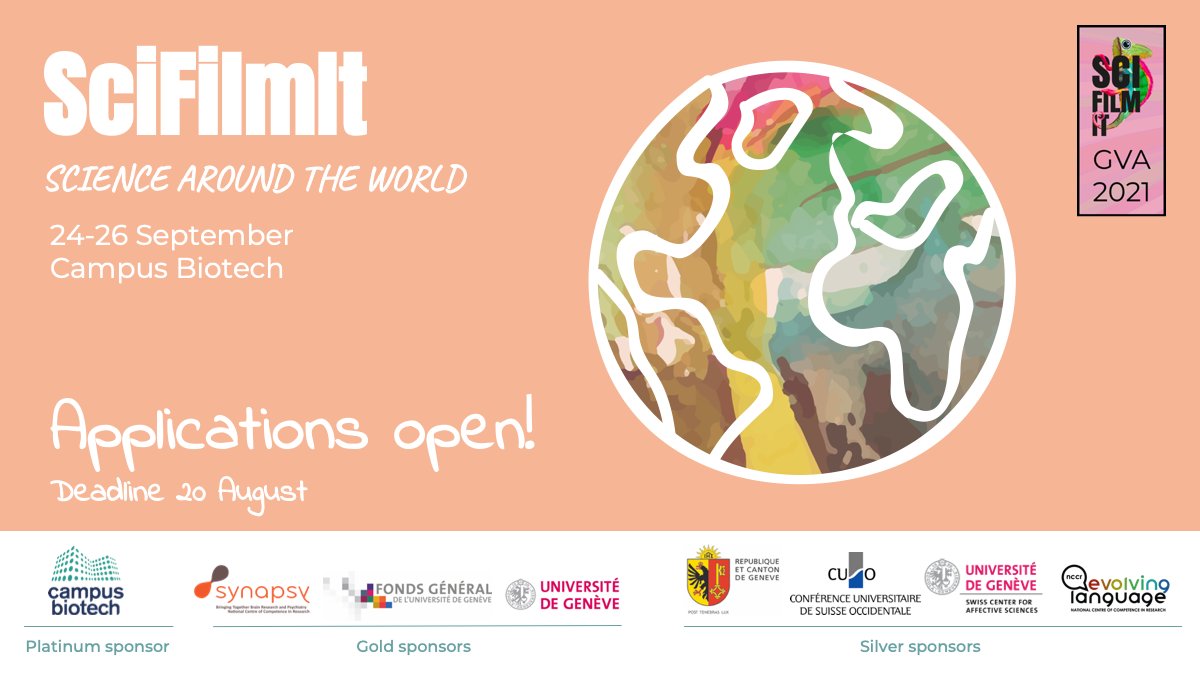 SciFilmIt Geneva: APPLY NOW! 
scifilmit.com/scifilmit-hack…

#scifilmit #sciart #scifilmitgva21 #campusbiotech #sciencecommunication #hackathon #unige #storytelling #filmmaking