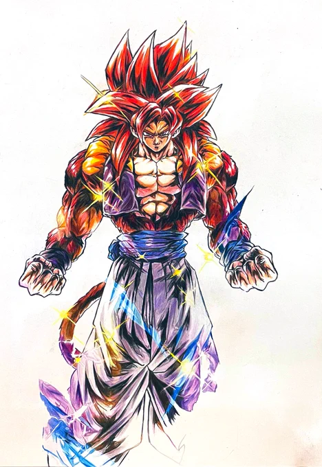 今日はここまでにします😅
なかなか難しいです💦
#ドラゴンボール
#レジェンズ
#ゴジータ4 
#色鉛筆
#模写 