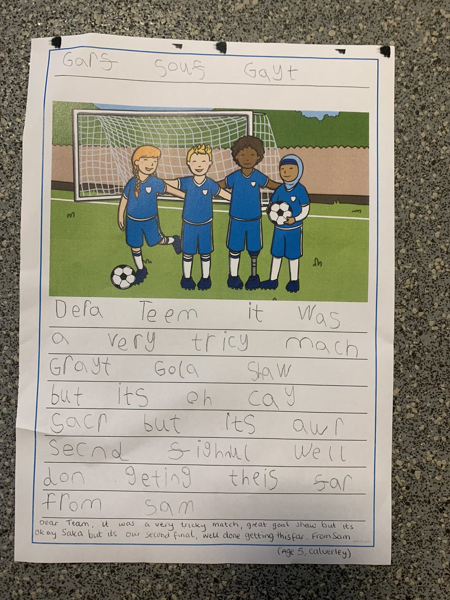 emdennison94's tweet photo. @GarethSouthgate @BukayoSaka87 @LukeShaw23 well done letter from Sam aged 5, we’ve had some very emotional children this morning! Well done boys you did us all proud ⚽️🏴󠁧󠁢󠁥󠁮󠁧󠁿 https://t.co/3lbiDg6Zyt