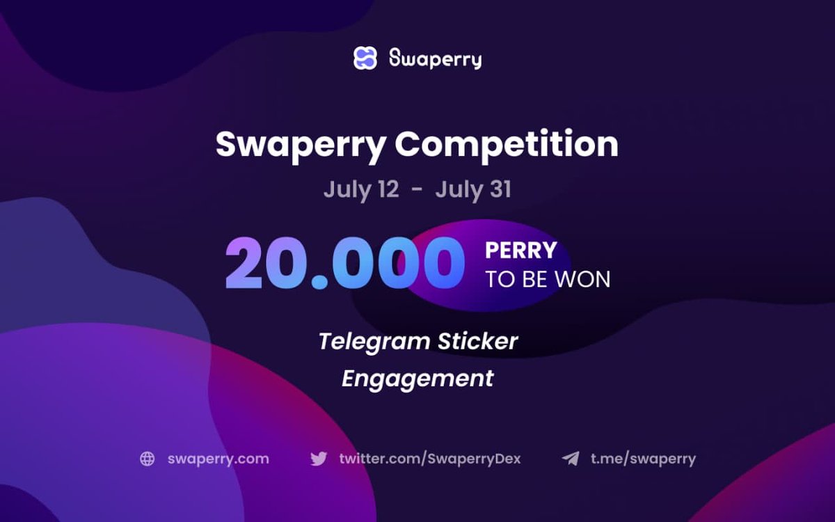 Swaperry is glad to announce our Community competition is now opening!
A set of contests with a total of 20,000 PERRY in reward is ready for you to lay hands on. 
Right now, have a gander at our contests in detail and invite your friends to participate! medium.com/swaperry/swape…