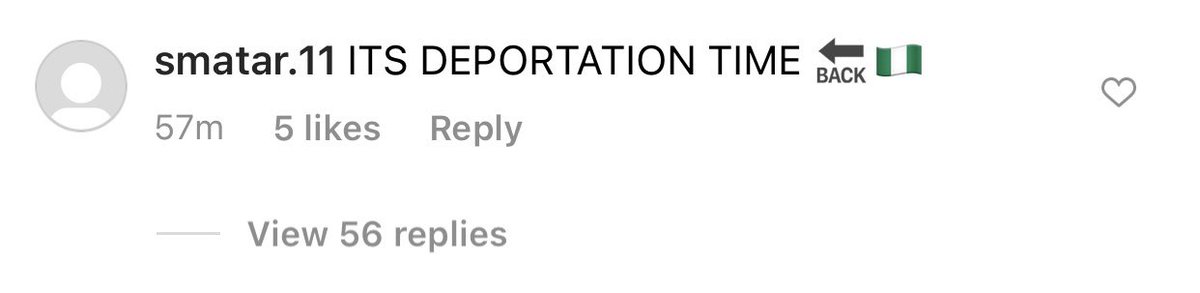 MelanaHowe's tweet photo. Just spent 30 minutes scrolling through Saka’s Instagram reporting every single comment like this but we shouldn’t have to. These disgusting humans shouldn’t exist and Instagram shouldn’t let it be SO easy! https://t.co/YETLmpdXyP