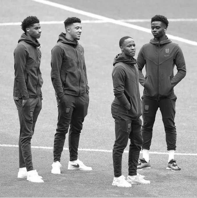 Show Racism the Red Card (@srtrc_england) on Twitter photo #Solidarity with #Saka #Sancho #Rashford.
#ShowRacismtheRedCard #SayNoToRacism
Pride of #England: <a href="/MarcusRashford/">Marcus Rashford</a> <a href="/Sanchooo10/">Jadon Sancho</a> <a href="/BukayoSaka87/">Bukayo Saka</a> <a href="/sterling7/">Raheem Sterling</a> <a href="/GarethSouthgate/">Gareth Southgate</a> #Solidarity with #Saka #Sancho #Rashford.
#ShowRacismtheRedCard #SayNoToRacism
Pride of #England: <a href="/MarcusRashford/">Marcus Rashford</a> <a href="/Sanchooo10/">Jadon Sancho</a> <a href="/BukayoSaka87/">Bukayo Saka</a> <a href="/sterling7/">Raheem Sterling</a> <a href="/GarethSouthgate/">Gareth Southgate</a>