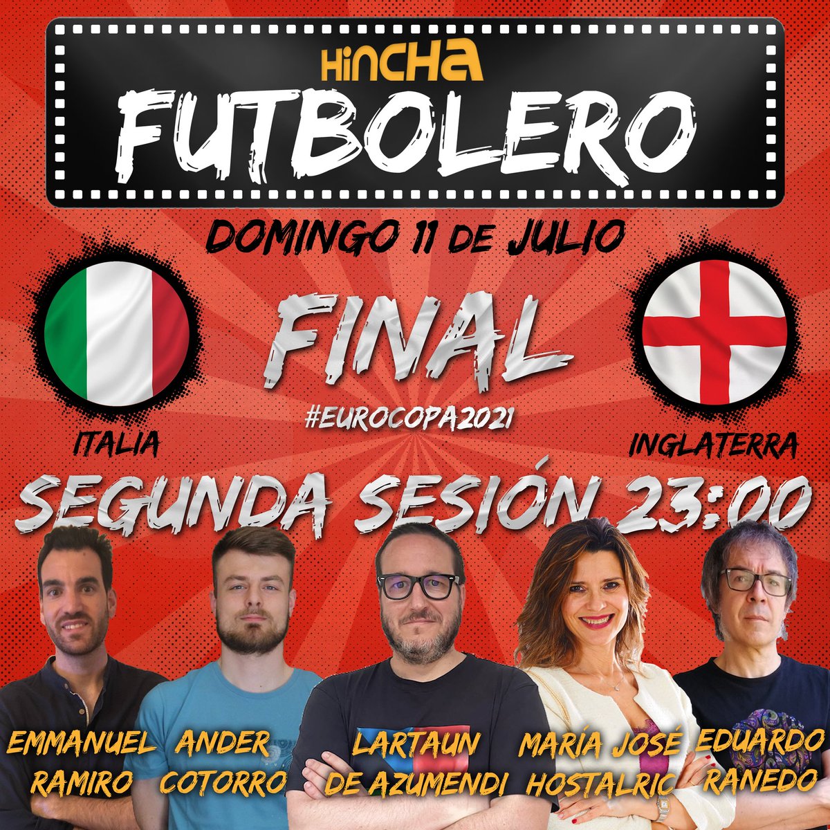 HinchaFutbolero (@hinchafutbolero) on Twitter photo Tras la final de la #Eurocopa2021 volvimos a reunirnos para analizar el partido protagonizado por 🇮🇹 e 🏴 y... para celebrar la vida. Gracias a nuestros contertulios <a href="/emmanuelrf/">Emmanuel Ramiro</a>, <a href="/Ander_Cotorro/">Ander Cotorro</a>, <a href="/joanpero8/">José Ángel Pérez</a>, <a href="/mjhostalrich/">María José Hostalric</a> y <a href="/EduardoRanedo/">Eduardo Ranedo</a>. Bendito fútbol. youtu.be/tdicLs5V1iE Tras la final de la #Eurocopa2021 volvimos a reunirnos para analizar el partido protagonizado por 🇮🇹 e 🏴 y... para celebrar la vida. Gracias a nuestros contertulios <a href="/emmanuelrf/">Emmanuel Ramiro</a>, <a href="/Ander_Cotorro/">Ander Cotorro</a>, <a href="/joanpero8/">José Ángel Pérez</a>, <a href="/mjhostalrich/">María José Hostalric</a> y <a href="/EduardoRanedo/">Eduardo Ranedo</a>. Bendito fútbol. youtu.be/tdicLs5V1iE