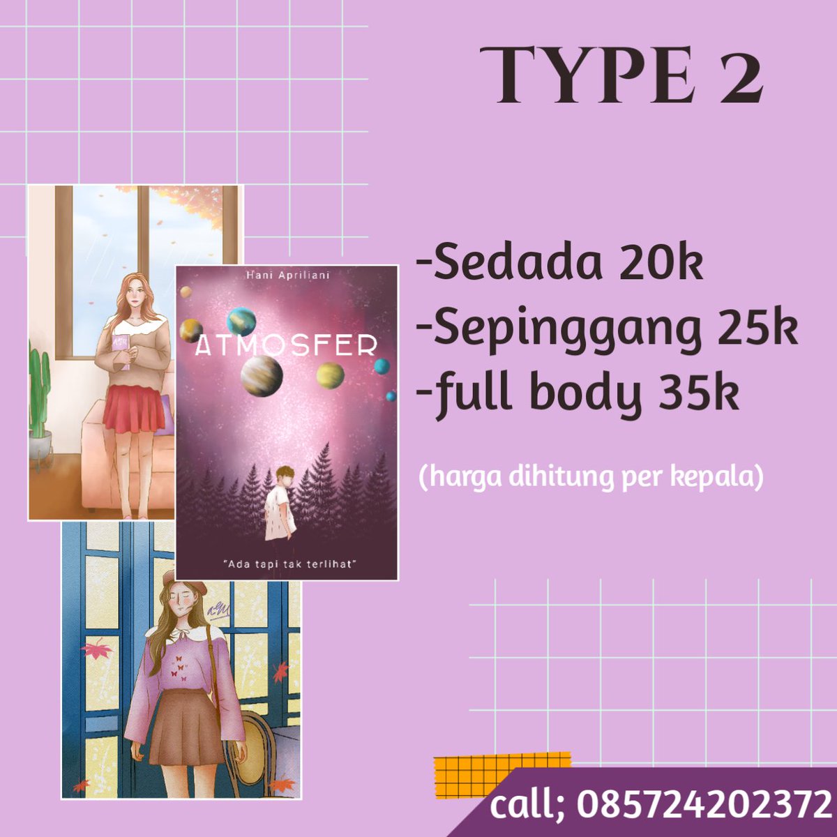 sarutobizach's tweet photo. Hai, aku lagi open commission buat cover wattpad. Berikut list harga di lapak aku🤧 tanya-tanya? Boleh banget. Silahkan hubungi nomor yang tertera atau bisa DM ke akun instagram ya
#coverwattpad #coverwattpadmurah #wattpad #wattpadcoverdesaign #opencommission https://t.co/qiDvxryaIu