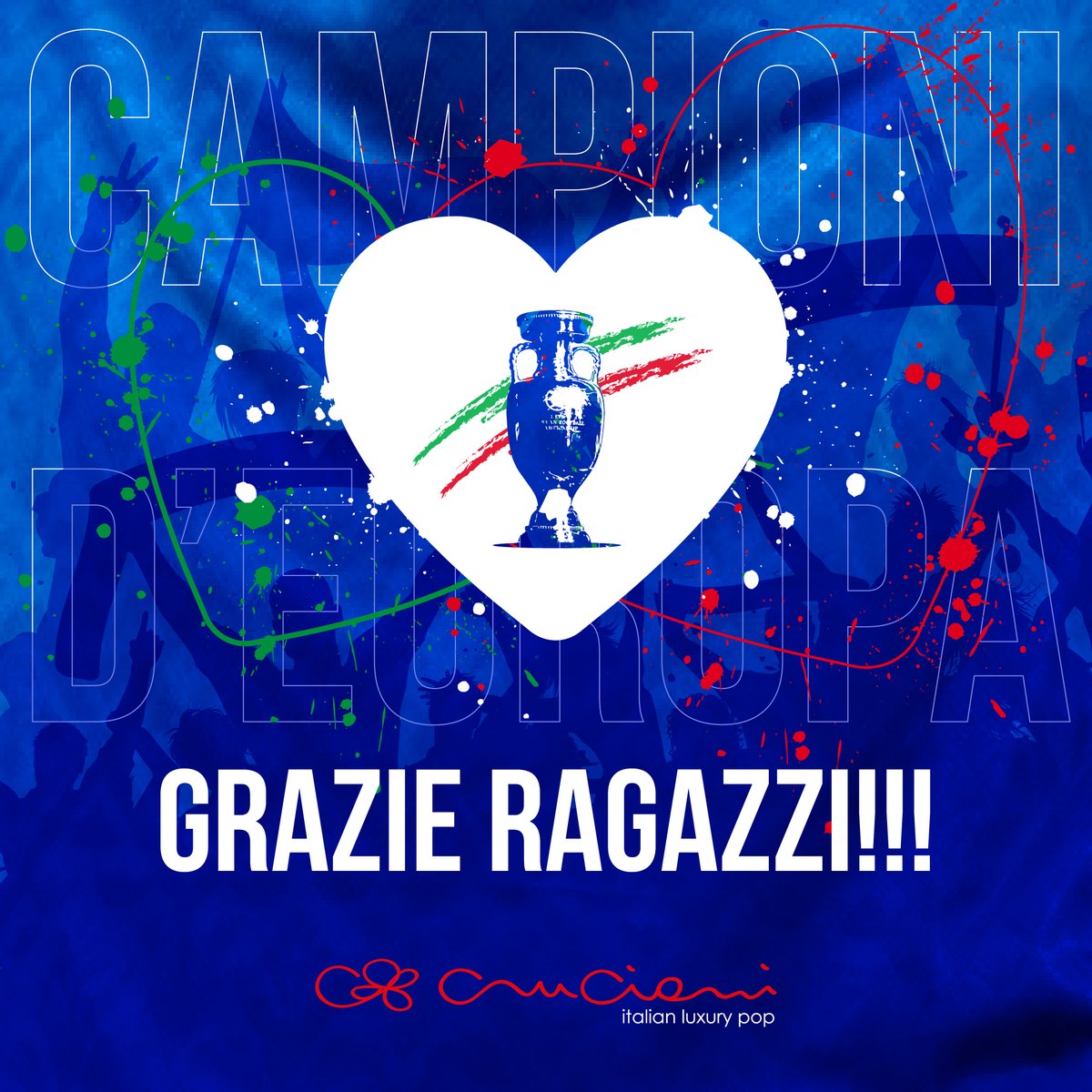 Un'emozione indescrivibile. Cuore, solidarietà, amicizia, sono questi i valori che ci contraddistinguono! Una sola parola : grazie ragazzi! #campionideuropa #orgoglioitaliano #lacoppaènostra #vittoriadicuore #vivagliazzurri #fieridivoi #itscomingrome❤️🤍💚🇮🇹🏆🎉 <a href="/Vivo_Azzurro/">Nazionale Italiana</a>