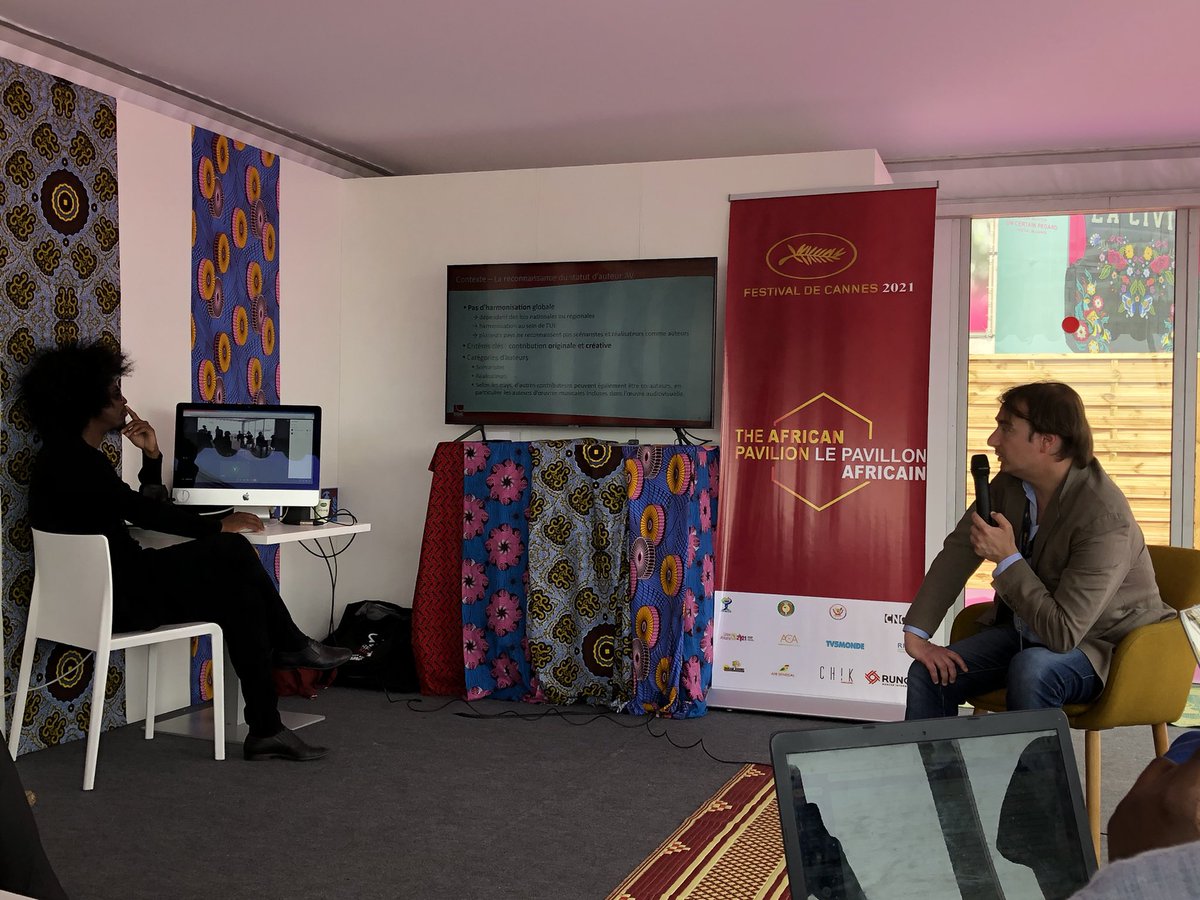 Leonardo de Terlizzi, @CISACNews Legal Advisor, explains the challenges &amp; solutions of fair remuneration for audiovisual authors at the African Pavillon 
#FestivalDeCannes2021