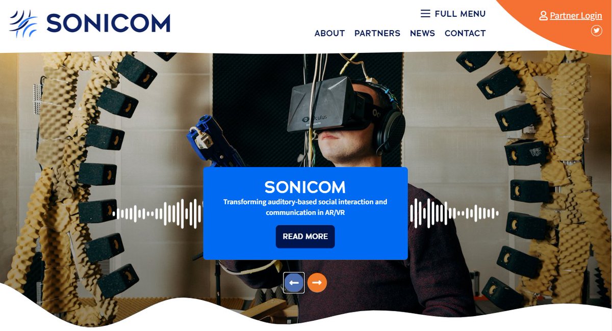 Our website has launched! 🎉👉 sonicom.eu
<a href="/SONICOMproject/">SONICOM</a> is a #H2020 project to transform #auditory-based #socialinteraction in AR/VR using #AI. Head to the website discover SONICOM's mission, read latest project news, and subscribe to the newsletter.