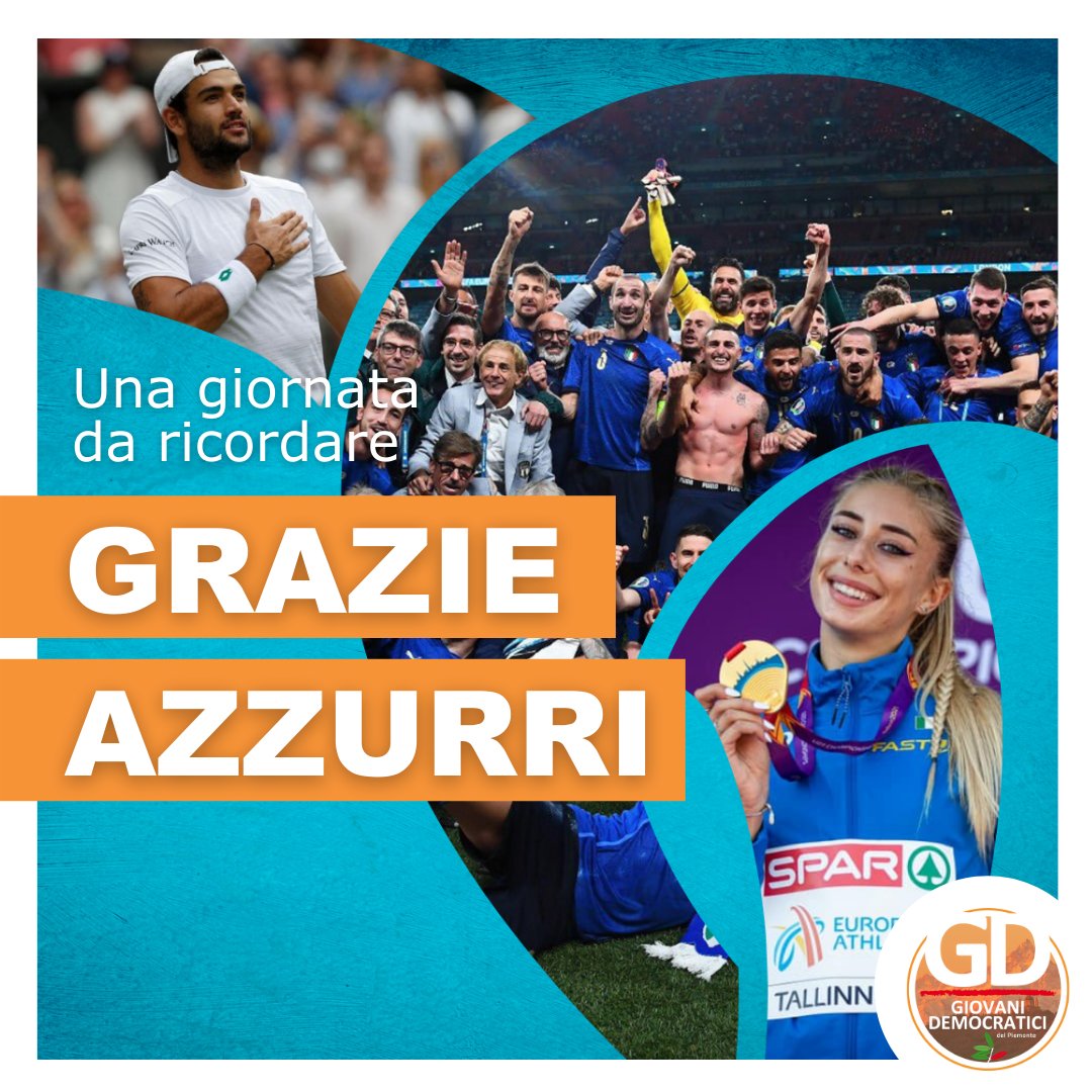 #Euro2020Final, #WimbledonFinal, #Tallinn2021. Giornata incredibile per lo sport azzurro tra Calcio, Tennis e Atletica Leggera.

Non vediamo l'ora che arrivino le #Olimpiadi per tifarvi ancora!