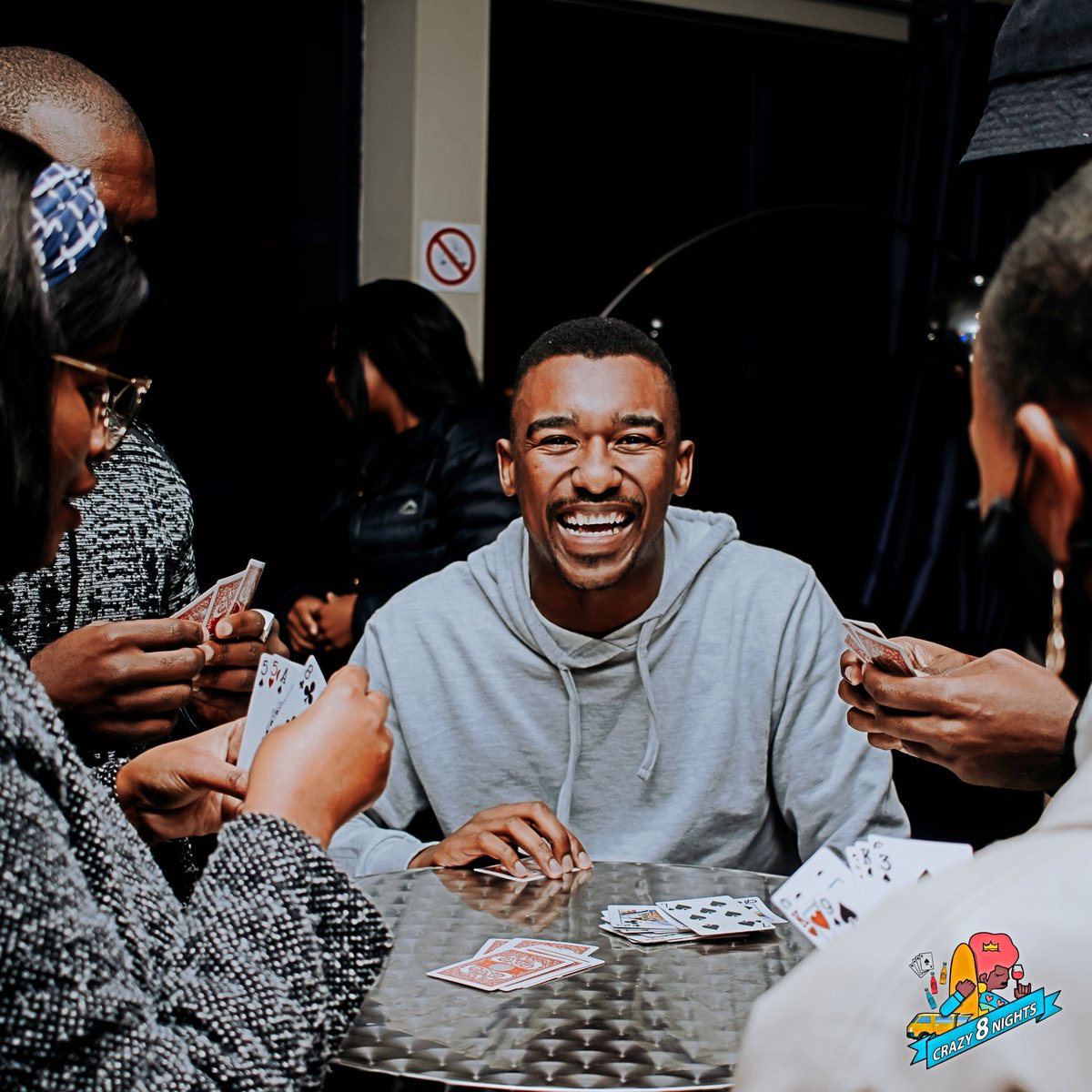 Crazy8League's tweet photo. That “I’m so glad I didn’t 
exit the first round” smile.

#Crazy8League #CrazyNights #WeLoveCrazy8 #Crazy8Community #Crazy8 #CardGames https://t.co/7UvZBPfsou