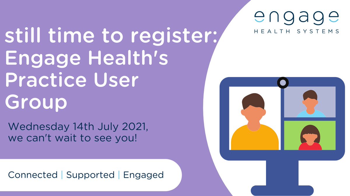 engagehealth's tweet image. If you're free on Wednesday 14th July at 12.30pm, there's still time to register for our next Engage Health Practice User Group session. You can find all the details and sign up for our event by clicking on the link. We look forward to seeing you there! ow.ly/640h50FkXlV