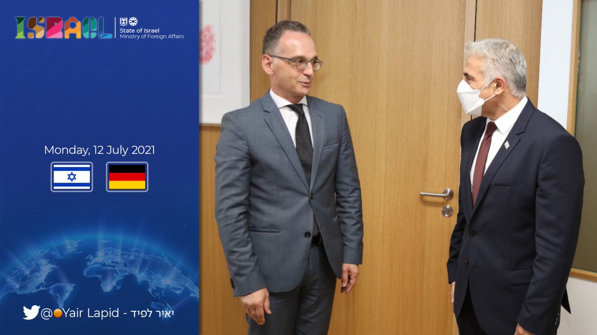 לפיד: בפגישה עם שר החוץ של גרמניה @HeikoMaas, דיברנו על ...
