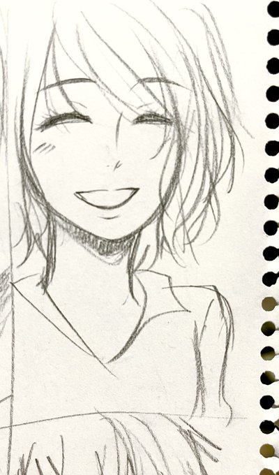 中学時代に描いた笑顔 上2枚
今の自分が描いた笑顔 下2枚
汚れちまったよ 