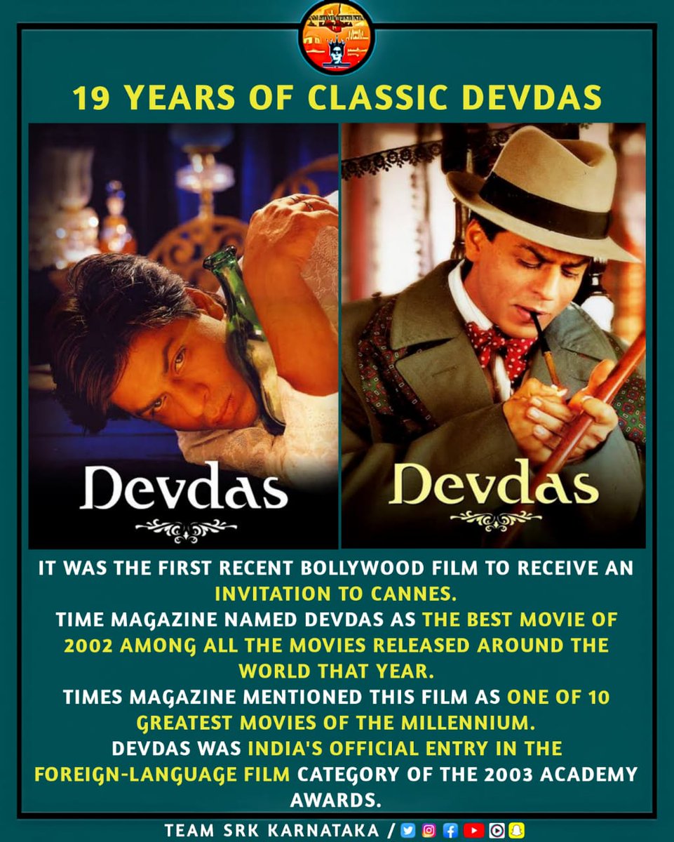 RohitnirSingh's tweet photo. #19YearsOfDevdasCelebrating #19YearsOfDevdas. One of the most iconic film in the history of Indian cinema. I bet everyone will cry watching this film. Only #SRK could play the role of #DevBabu and #Aishwariya @MadhuriDixit #SanjayLeelaBansali all did their job perfectly......... https://t.co/vf93H87Bhg