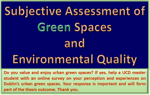 If you enjoy green spaces, you are cordially invited to participate in an online survey on Dublin's Urban Green Spaces. The survey is available here: forms.gle/8xzx9gzMgUivtd…