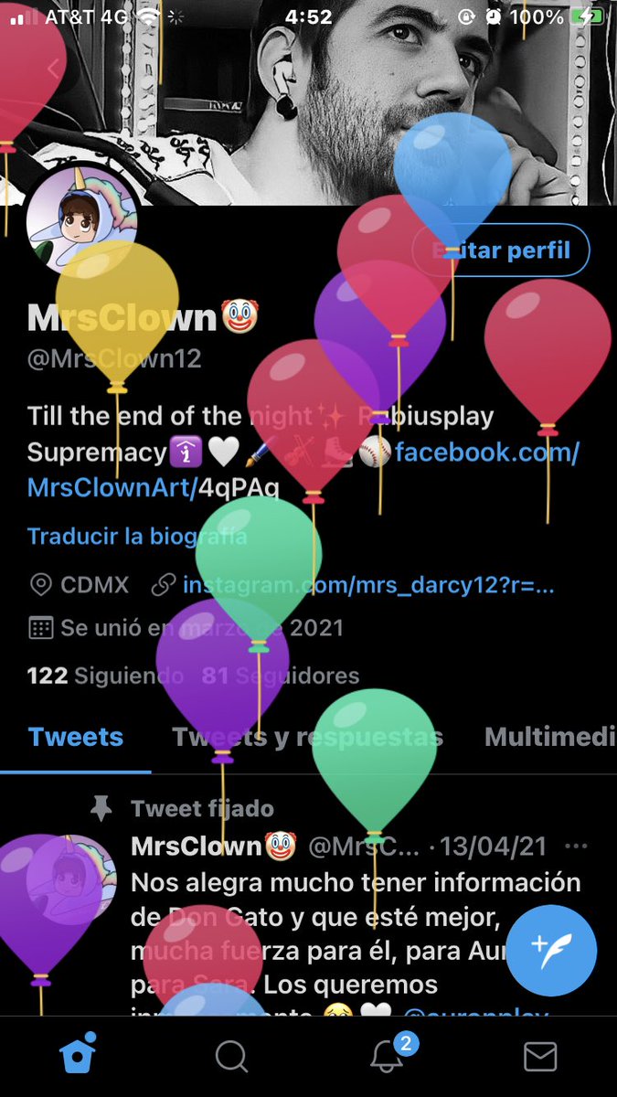 MrsClown12's tweet photo. Yupiiii, tengo globitos 🥺🤍
Feliz cumpleaños pa mi 🤡🤍 jsjs https://t.co/DBT9Ans4Nd