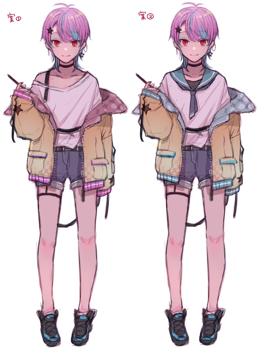 最近live2dを始めたので二回目の練習用の子を作ろうかと 服どっちも作りた ねずとのイラスト
