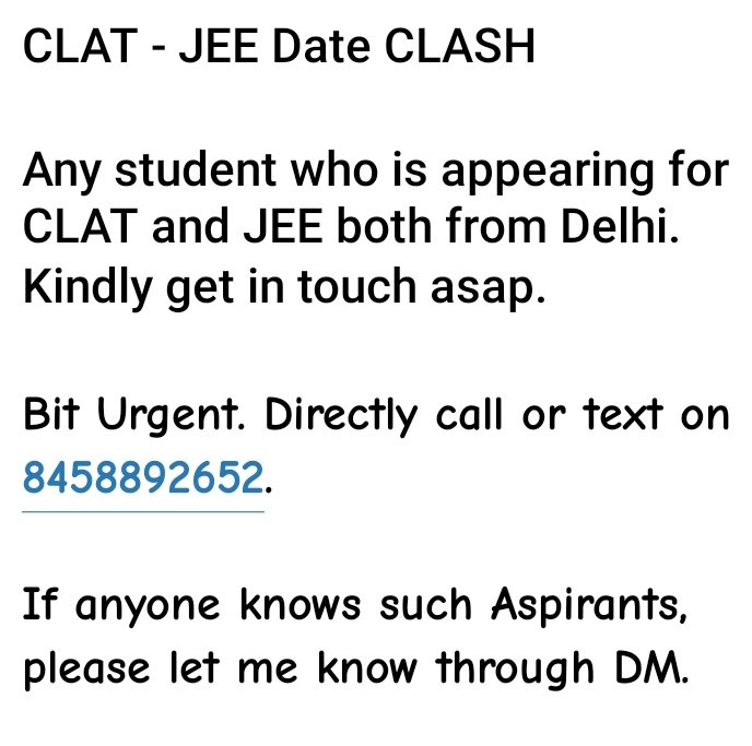 RohitSi66875964's tweet photo. if anyone is there and facing such problem
Please contact 🙏🙏
For the betterment of all of us🙏
#postponeclat 
#PostponeClat2021 
#PostponeJEEMains https://t.co/h63dsODMyS