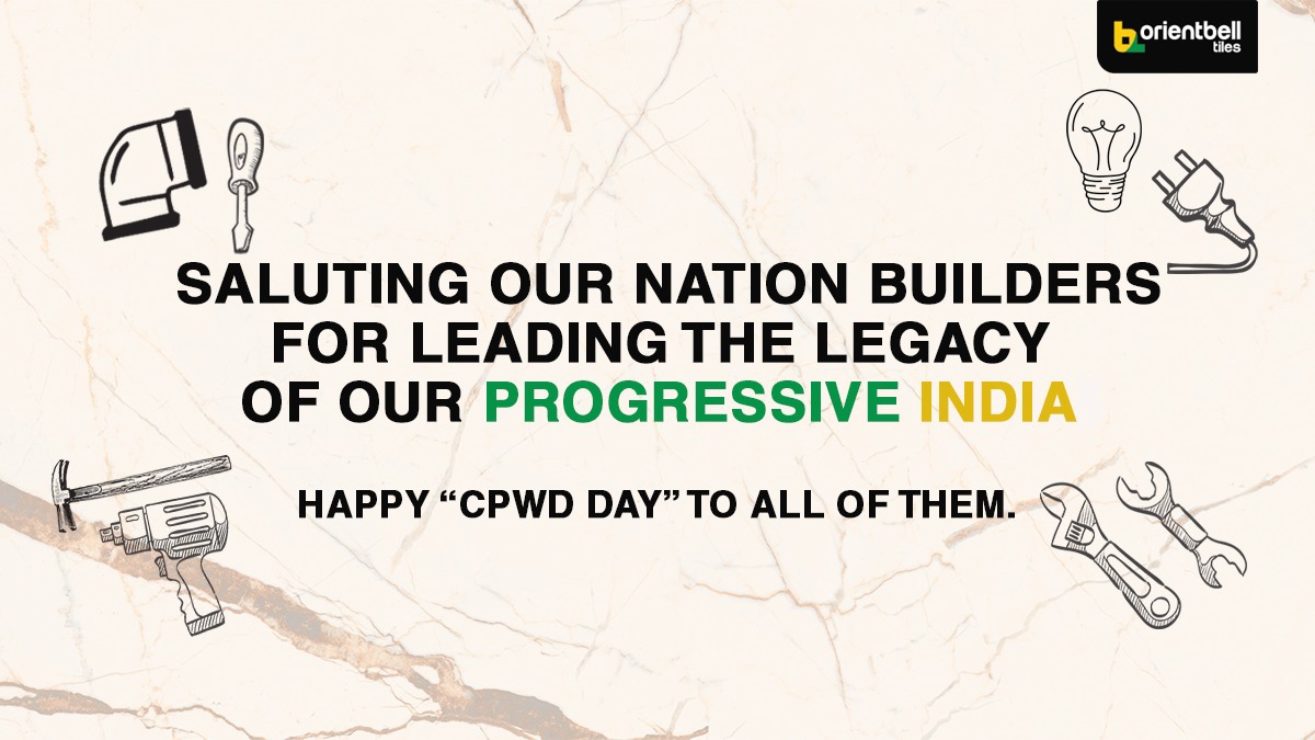 OrientbellTiles's tweet photo. Orientbell congratulates CPWD on its 167th Anniversary! Any amount of appreciation is less for the body that has worked to build our nation into what it is today!
Happy CPWD Day! @CPWDGOV
@DGCPWD @CPWDINDIA
#Orientbell #CPWDDay #167thAnniversary https://t.co/mmkIoeXZmk