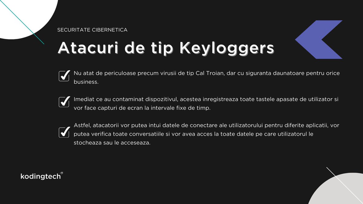 KodingRo's tweet image. - Astăzi, explicăm un alt tip de atac cibernetic periculos pentru datele companiei tale: Atactul de tip #Keyloggers.
#cybersecurity
