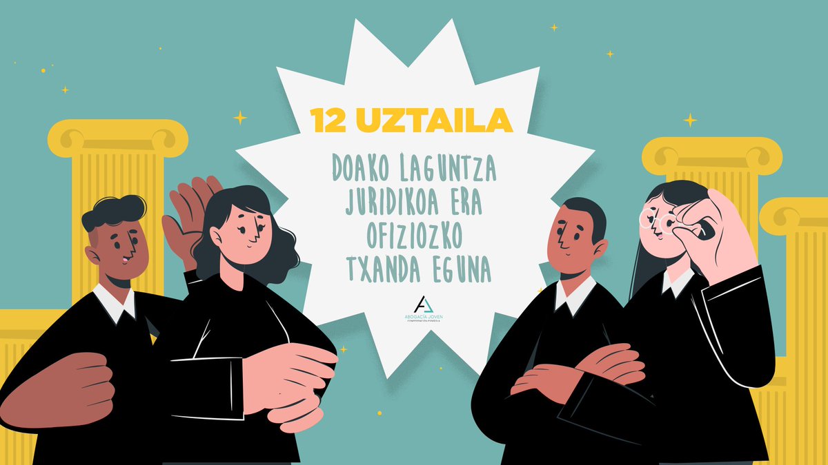 Querid@s compañer@s,

En un día tan especial es nuestro deseo felicitaros y daros la más sincera enhorabuena a todas y cada una de vosotros por la encomiable labor que realizáis.

¡¡Feliz día de la Justicia Gratuita y el Turno de Oficio!!

#EsNuestroTurno #abogacia #abogaciajoven